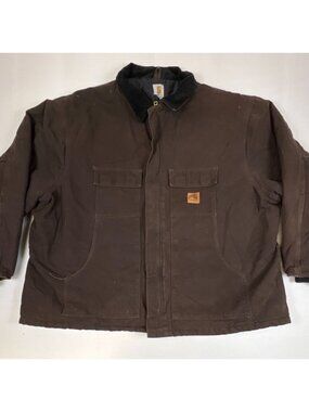 Carhartt Men 4XL Regular C26 DKB Arctic Traditional Coat Duck Canvas Brown Quilt